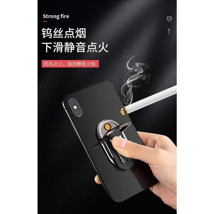 Korek Api Elektrik Ring holder handphone USB Charger