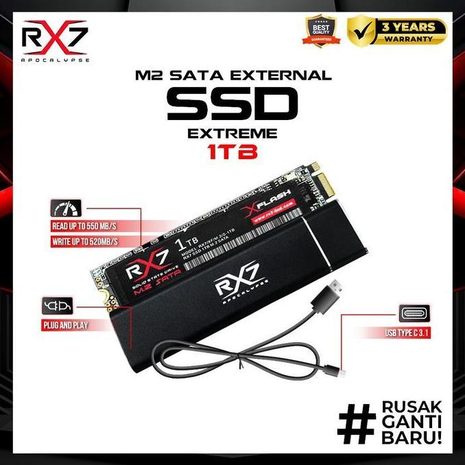 SSD M2 SATA EXTERNAL 1TB RX7 / ENCLOSURE M2 SATA + M2 SATA 1TB RX7