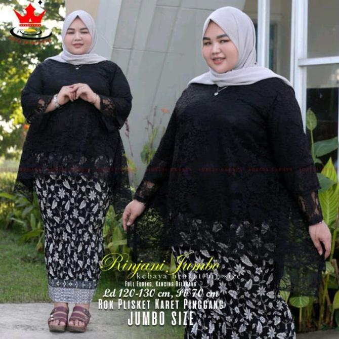 AI159 }} SETELAN KEBAYA RINJANI JUMBO LD 130 120 110 / KEBAYA ONE SET KEKINIAN / KEBAYA KONDANGAN MO