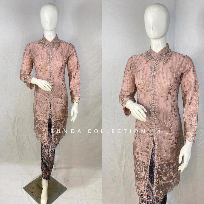 LA2 }} Kebaya Tunik Tille Payet Model Belah Depan / Kebaya Ibu Hajat / Seragam Kebaya / Kebaya Tradi