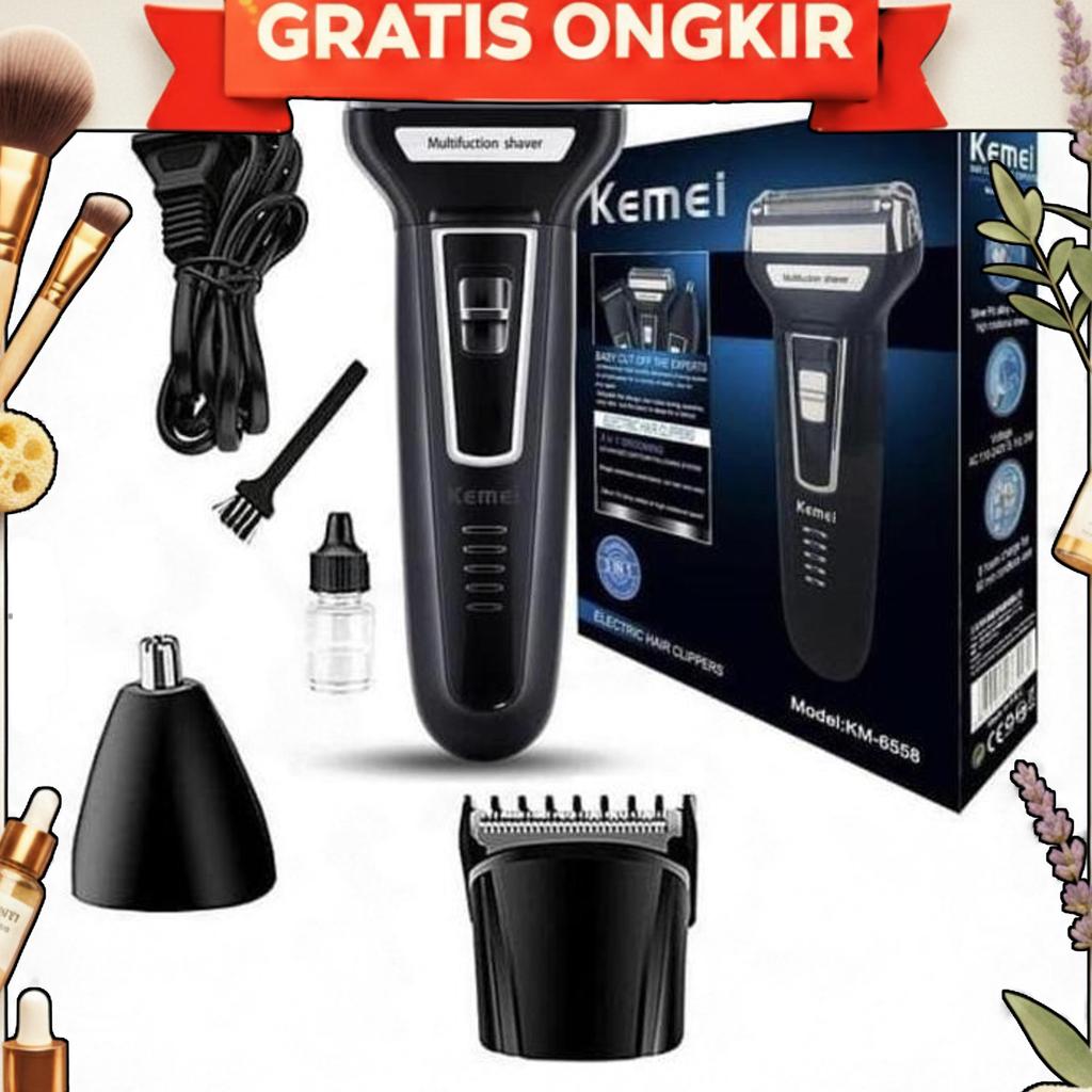 Kemei Hair Clipper Kemei Km-6558 Alat Cukur Kumis Jenggot Bulu Kemei