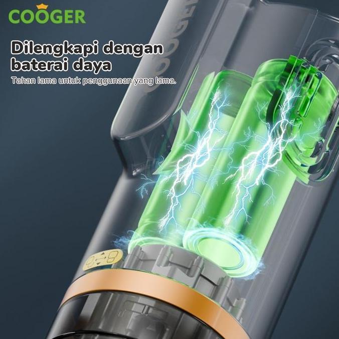 COOGER Vacuum Cleaner Vacuum Lantai Penyedot Debu 5IN1 Dengan Gagang Panjang Hijau Alat Penyedot Deb