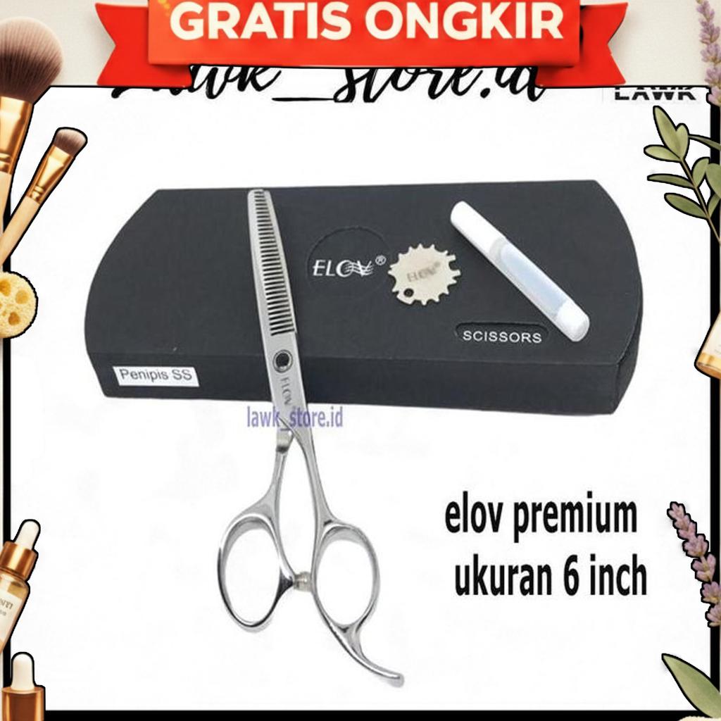 Set Gunting Potong Rambut Elov Premium Ss30/Ss630 Gunting Sasak