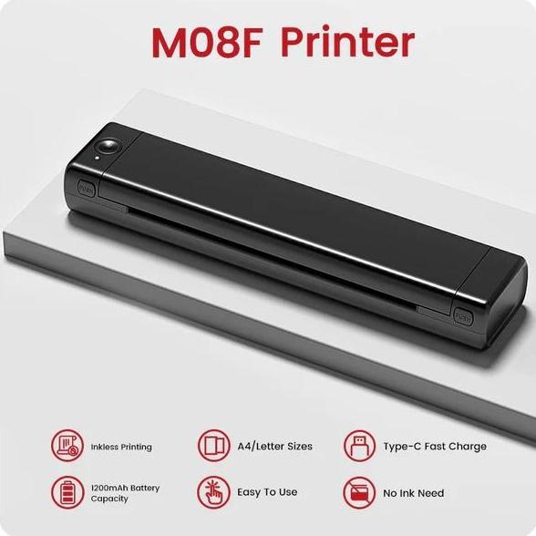 Rassdam123 - Aimo M8F Printer Portable Thermal Printer A4 Hvs/Printer Tattoo Wireless Bluetooth Inkl
