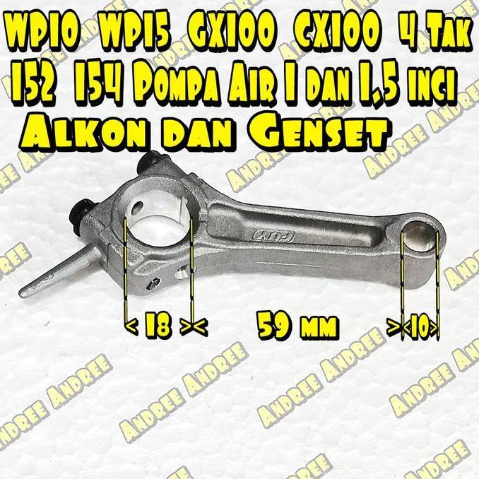 .........] Conrod Stang Piston 154 152 54mm 52mm Mesin Pompa Air Alkon WP10 WP15 GX100 CX100 152 154