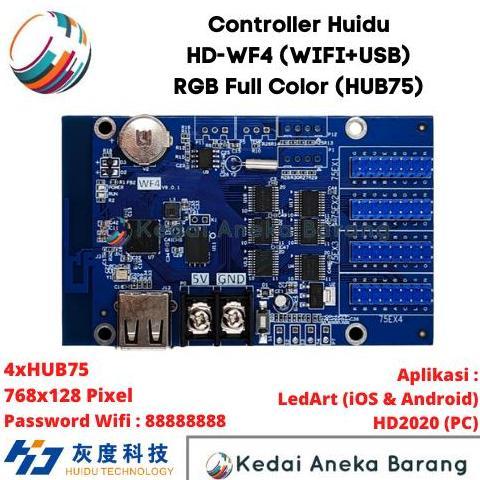 CONTROLLER HUIDU HD-WF4 WIFI RGB FULL COLOR RUNNING TEXT PANEL W62-75 ORIGINAL DAN TERPERCAYA