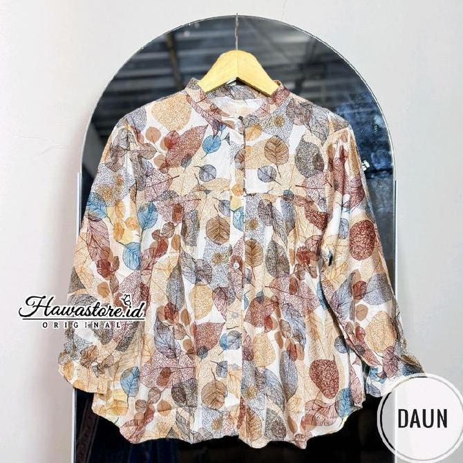 Iyakirim- Onella Blouse Atasan Wanita Jumbo Super Jumbo Motif Terbaru Korean Look Kemeja Rayon Lenga
