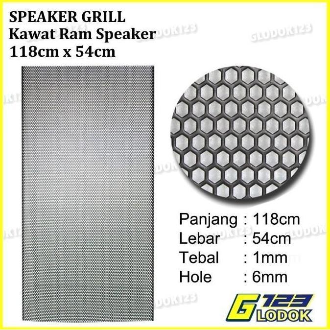 Ram Grill Speaker Kawat Jaring Tutup Kotak Box Plat Besi Hexagonal