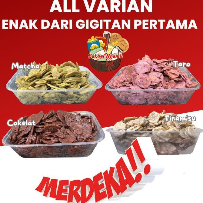 Bakoel Ngemil PAKET 4BOX  ALL VARIAN Keripik Pisang Lumer Kripik 1000 gram HT