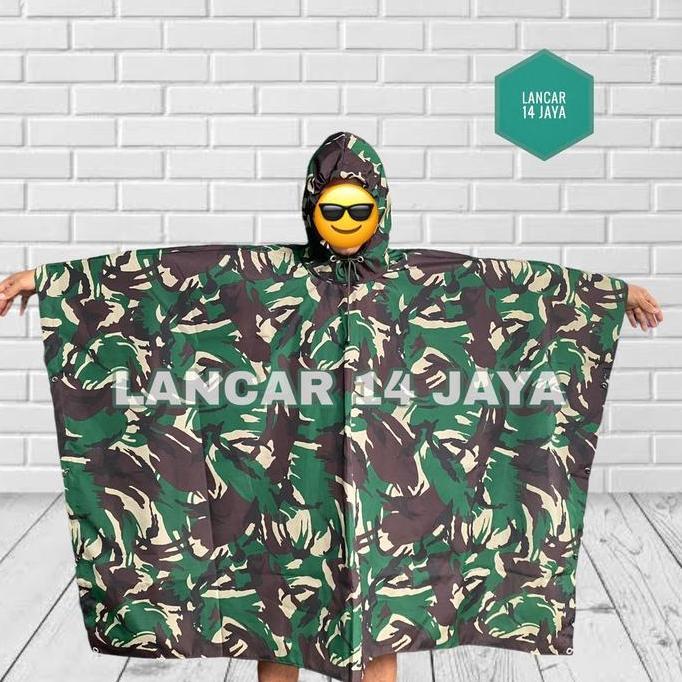 Ponco Loreng Model Jatah TNI Jas Hujan Loreng Model Jatah Bandung