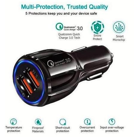Car Charger HP Mobil QUALCOMM FAST CHARGING lighter 3.0 dual usb cas