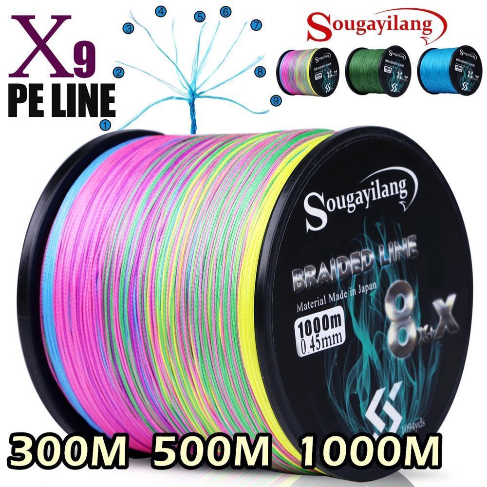 Sougayilang Senar Pe X9 Untai  300M 500M 1000M X8+1 Kepang Tali Pancing Line Senar Pancing