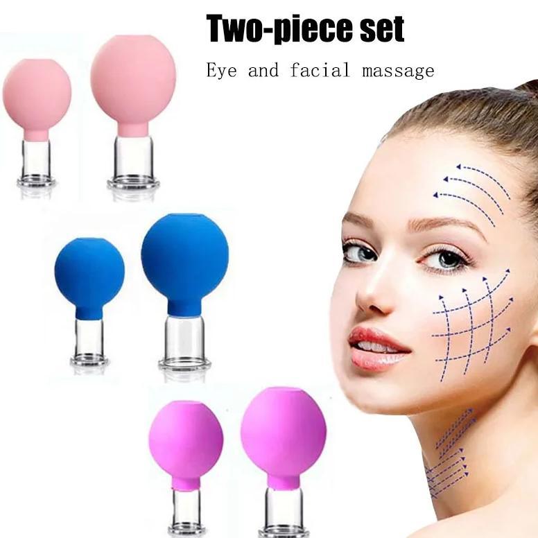 2Pcs Rubber Cupping Set Face Massager Vacuum Face Skin Lifting Relax Facial Cups Anti-Wrinkle Vacuum