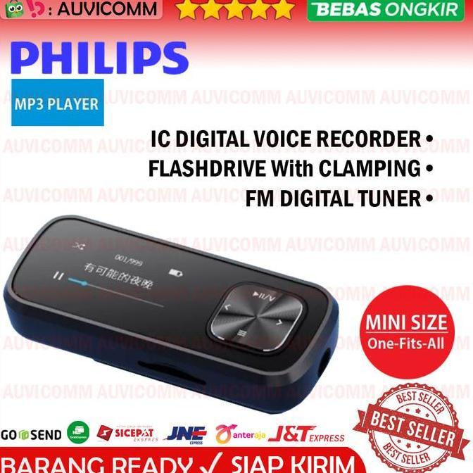 MP3 Player 32GB IC Recorder FM TUNER OTG Sports Clamp - Philips SA1102