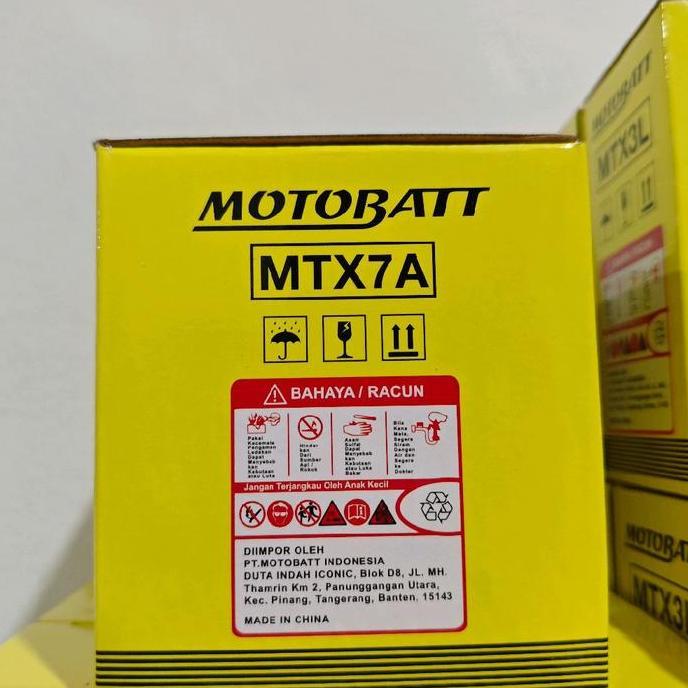 Promo Aki Motor Bajaj Pulsar NS200 Motobatt MTX7A Aki Kering/Aki Gel Diskon