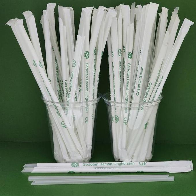 Gasyuk- Cassava Straw /Sedotan Cassava Runcing 6Mmx20Cm Wrap Paper ( 250 Pcs)
