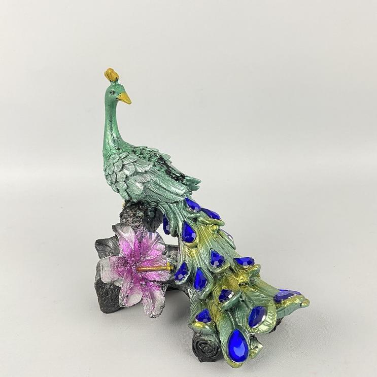 Pajangan Burung Merak Bahan Resin Hiasan Patung Merak