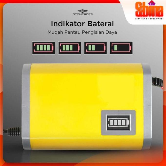 RETEKNO Charger Aki Accu Portable Motor Mobil Battery 6A 12V EU Plug 20-80Ah