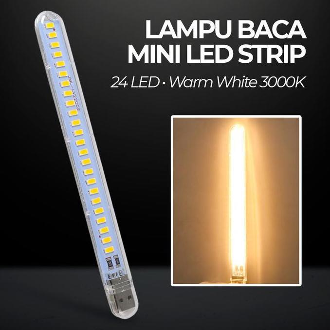 OTOMAX Lampu Baca Mini LED Strip Portable Warm White USB 12W 5V