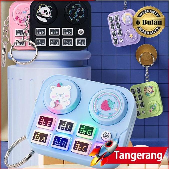 KAULANO Mainan DJ Turntable Mini Alat Musik Mixer Turntable Gantungan Kunci