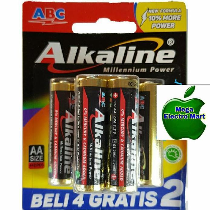 Baterai Alkaline AA isi 6pcs Alkaline ABc