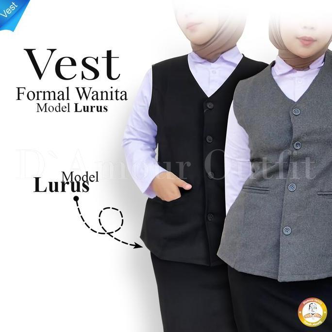 MD93 - Rompi Formal Wanita Polos Pakaian Kerja Kantoran Vest Kantor Bahan Perempuan Korean Style Pen