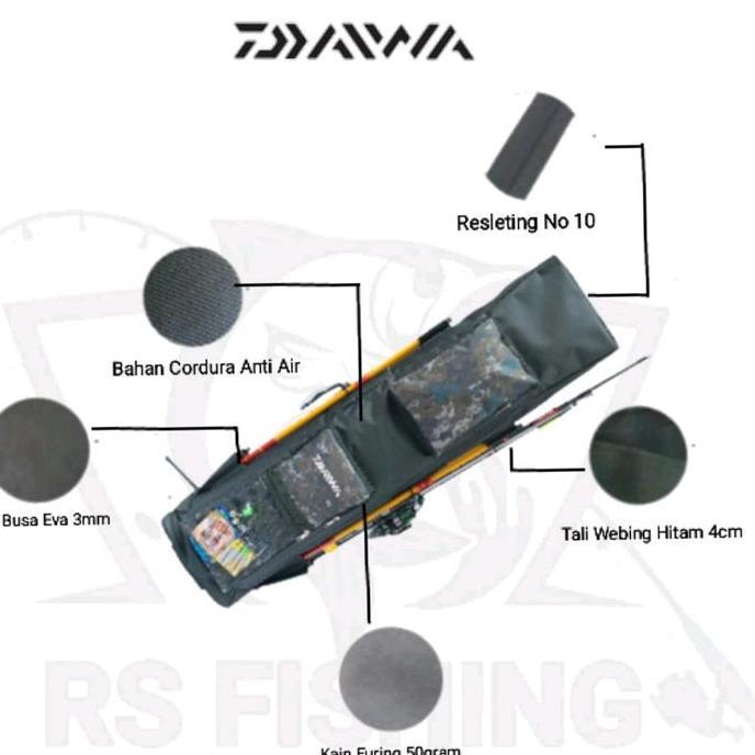 Fishx- Tas Pancing Jumbo Daiwa Ransel Kotak Big Size Cordura Waterproof 100Cm Buat Joran Tegek Joran