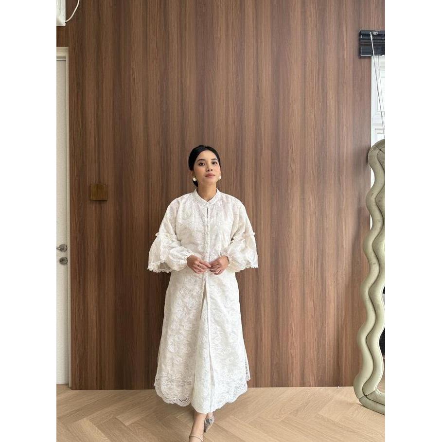 MINEWEAR - KHAI RAYA ABAYA - ABAYA REGULER/JUMBO WANITA BROKEN WHITE TA