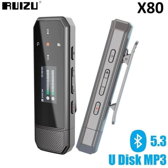 Original RUIZU X80 3 in 1 64Gb Bluetooth Recorder MP3 Player Flashdisk DAP FM Pedometer VS X69 Benji