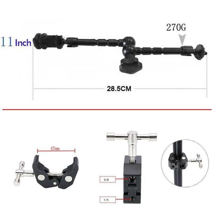 Rajawali Articulating Magic Arm 11inch - Free Magic Clamp Terlaris
