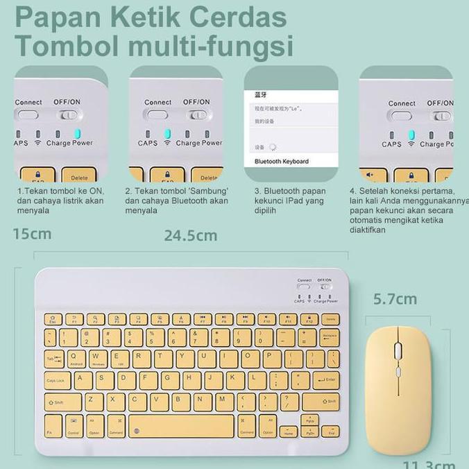 Sandalan - kseller Wireless Bluetooth Keyboard Mouse Wireless Tablet Laptop Wireless keyboard 1 inch