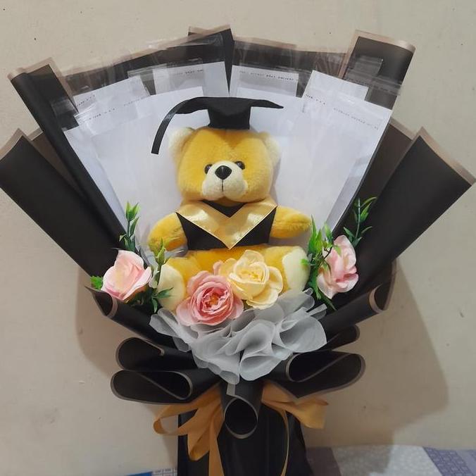 Flowpick- Buket Wisuda Dan Uang Kosong/Buket Boneka Wisuda Dan Wadah Uang Kosong Dolls Bunga Kado Pl
