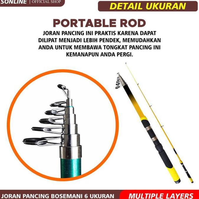 Fishx- Sonline - Joran Pancing Bosemani Panjang 1.50M S/D 3.00M Alat Ikan Laut Mancing