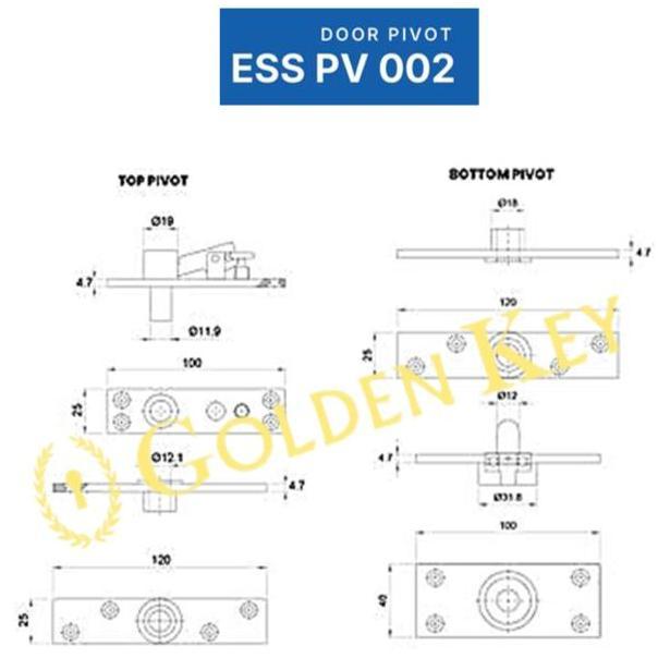 Build- Engsel Pivot Hinge Dekkson Dekson Ess Pv 002 Sss Pintu Kayu
