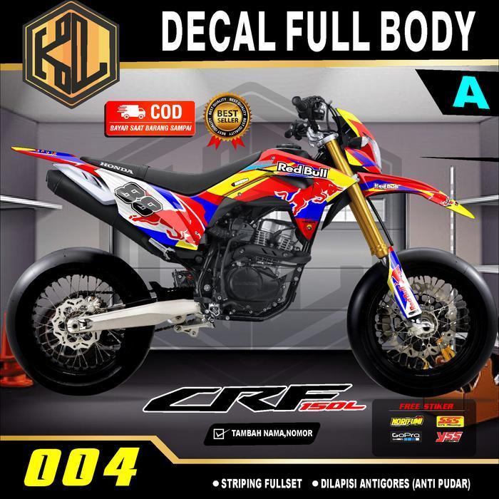 Cod Variasi Custom Decal Crf 150 L Redbull Sticker Fullbody-Dekal Stiker Crf 150 L Custom Desain Bah