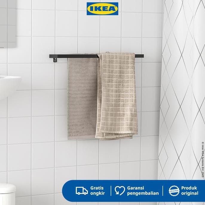 IKEA SKOGSVIKEN Gantungan Handuk Hitam 60cm