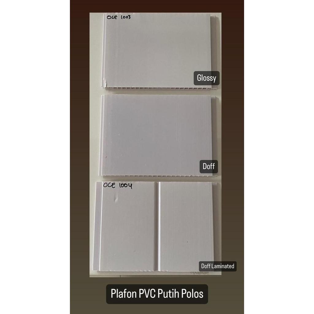 Produk Unggulan] Plafon PVC Putih Polos Doff, Glossy & Putih Polos Doff Laminated
