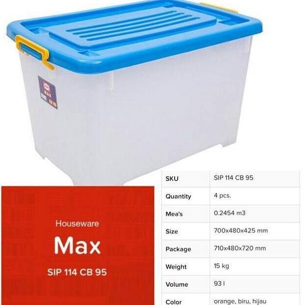 box container shinpo 95 liter ( max cb 95)/ boxer shinpo / box roda