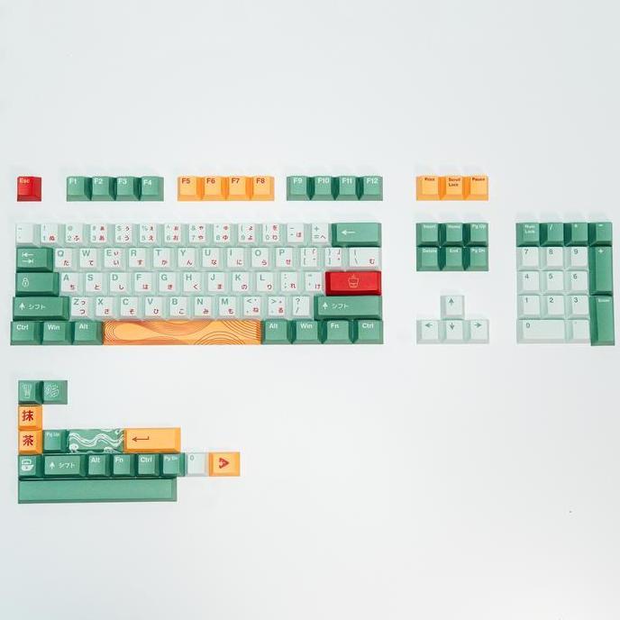 Funfake- Ppbt Matcha Pbt Dye Sub Keycaps By Press Play