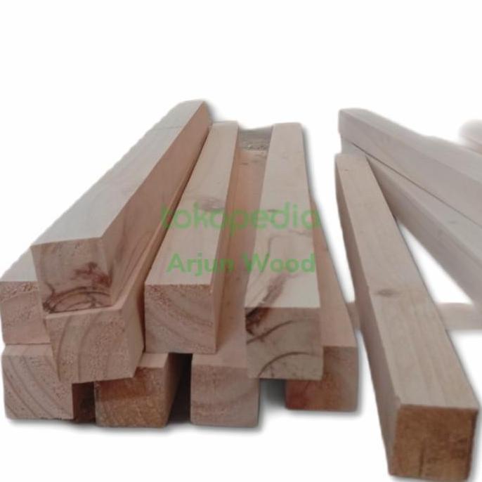 TERMURAH - kayu balok 3x3 cm panjang 100 cm isi 10 batang kayu pinus jati belanda