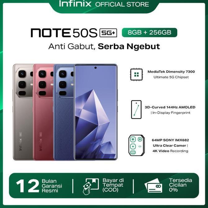 INFINIX NOTE 50S 5G+ 8/256GB - UP TO 16GB EXTENDED RAM - DIMENSITY 7300 ULTIMATE - 6.78 3D CURVED FH