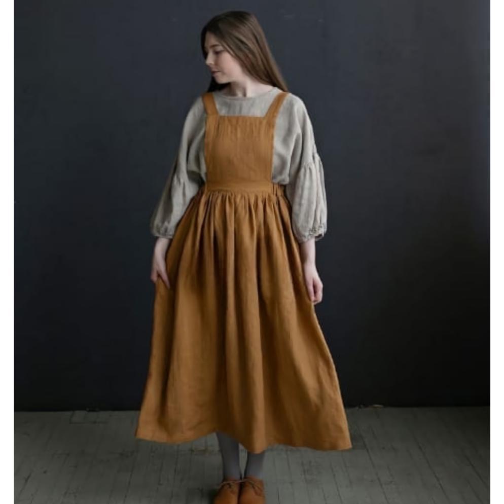 PINAFORE APRON/APRON DRESS/CELEMEK KOREA/CELEMEK JEPANG/APRON KOREA/CELEMEK MASAK/CELEMEK LINEN/APRO