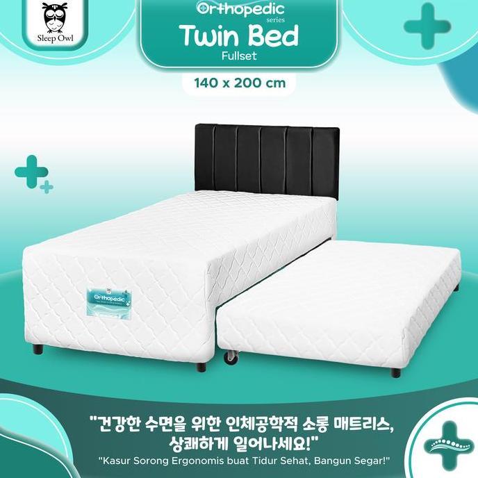 SLEEP OWL SPRINGBED 2in1 Orthopedic Rebonded 140 x 200 | Kasur Sorong Anak 2 IN 1 (TERBAIK) (TERBARU