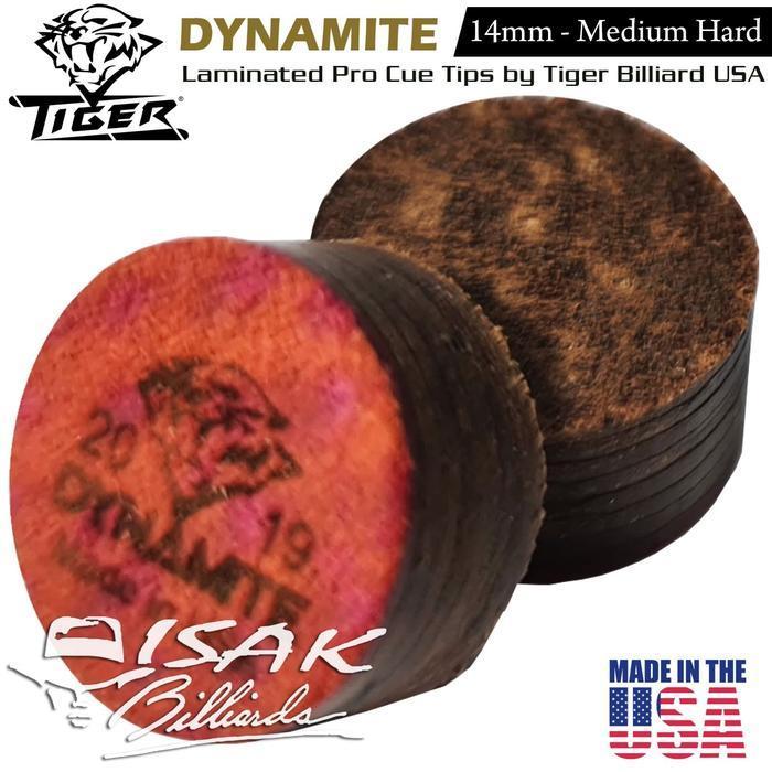 Dynamite Cue Tip By Tiger Usa - 14 Mm Layer Kepala Stick Billiard Pool