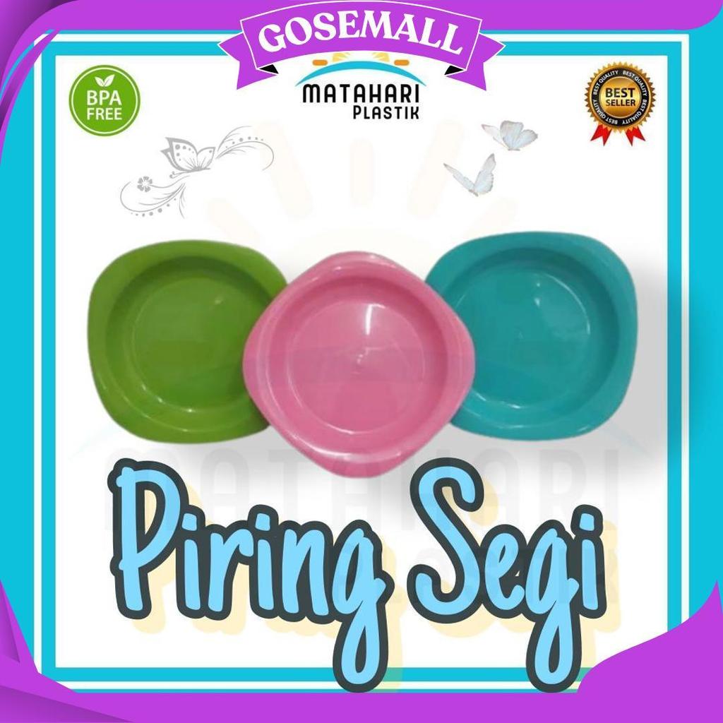 Piring Makan Plastik/Piring Makan Segi/Piring Makan Tebal/Piring Makan Cantik Ori