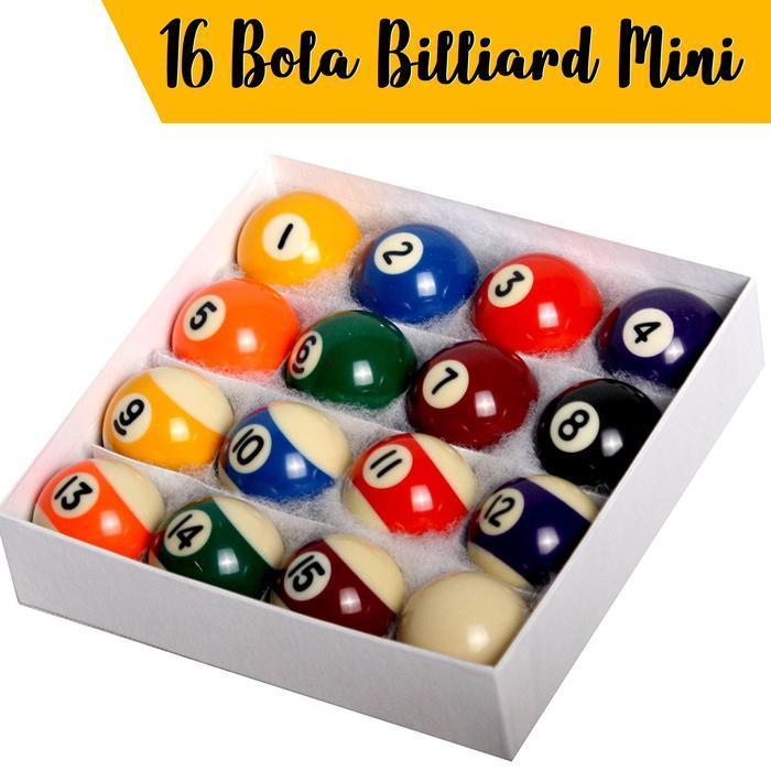 Jshoppe 16 Bola Billiard Mini / Mini Billiard Ball / Bola Bilyar Ukuran Mini