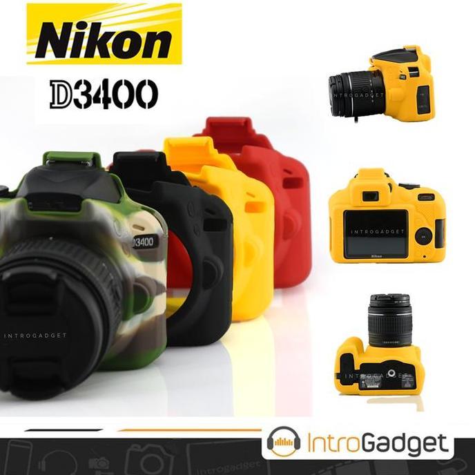 TERBARU - Silicone Case NIKON D3400 Rubber Karet DSLR Tas Bag