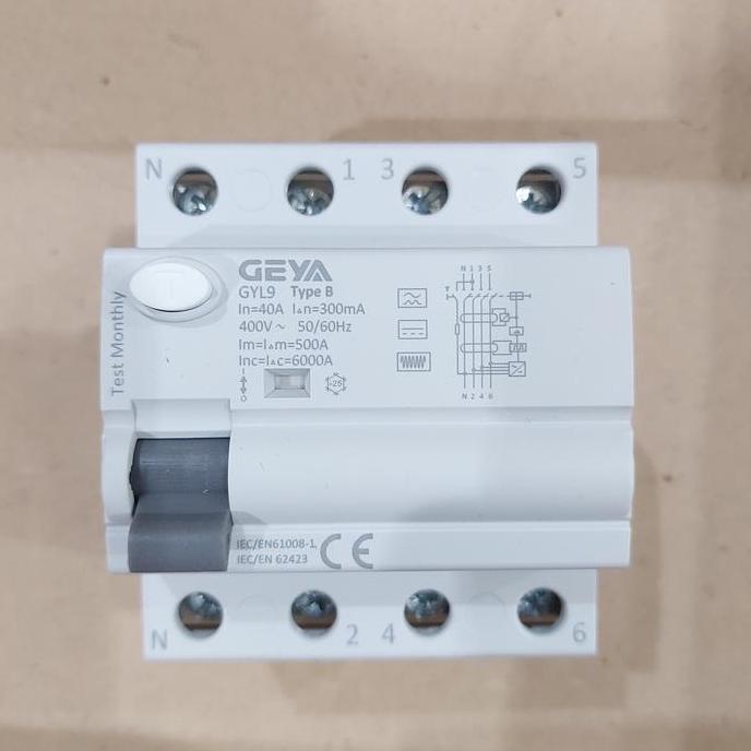 TERBARU - GEYA RCCB ELCB RCD Type B 40A 4P 300mA RCCB ELCB Type B 40A 4P 0,3A