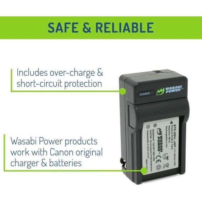 TERBARU - WASABI POWER Battery & Charger for Canon NB-5L NB5L NB 5L Baterai IXUS 90 800 850 860 870 