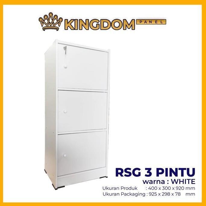 NEW - Rak Buku Serba guna 3 pintu Lemari file kecil Kunci